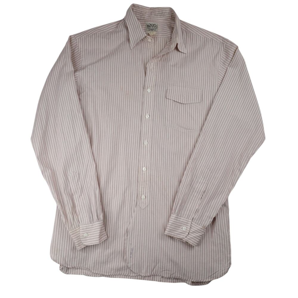 Vintage Double RRL Ralph Lauren Pinstriped Design Work Shirt